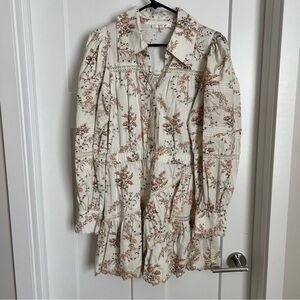 LoveShackFancy dress green and brown print size medium